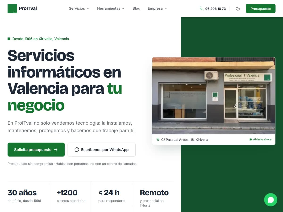 Captura de la web de ProITval